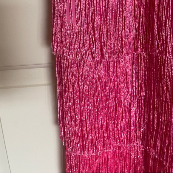 Show Me Your MuMu | Pink Fringe Halter Dress - Picture 6 of 7